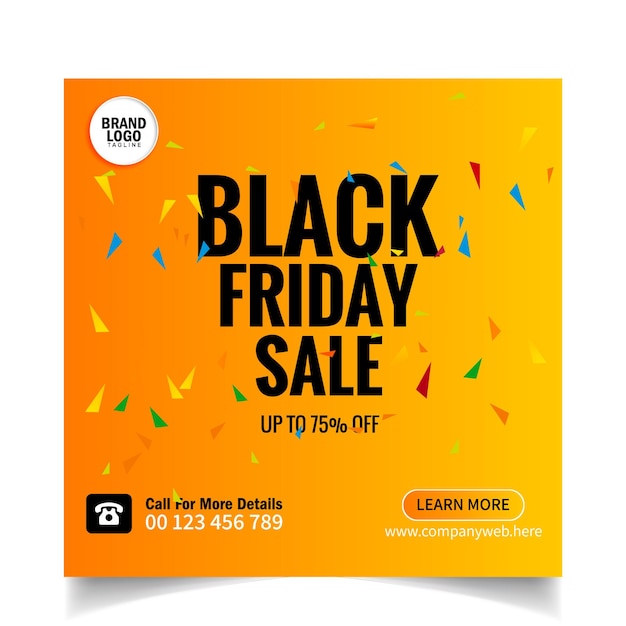 Black friday super big deal sale social media banner template