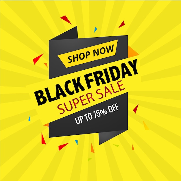 Black friday super big deal sale social media banner template