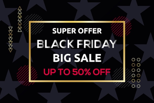 Vector black friday super sale aanbieding grote verkoop luxe achtergrondbanner