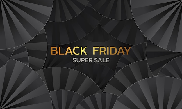 Poster black friday super sale banner sul podio di sfondo scuro in vendita