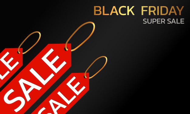 Black Friday Super Sale Banner poster on dark background podium for sale