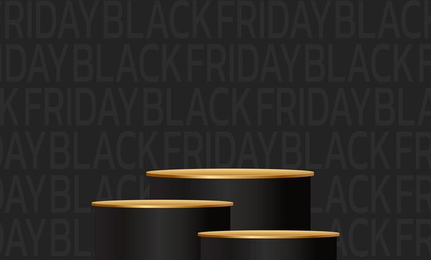 Black Friday Super Sale Banner poster on dark background podium for sale