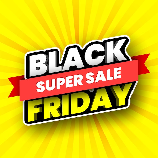 Banner di super saldi del black friday