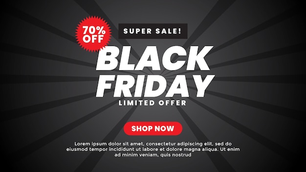 Vector black friday super sale black banner background design
