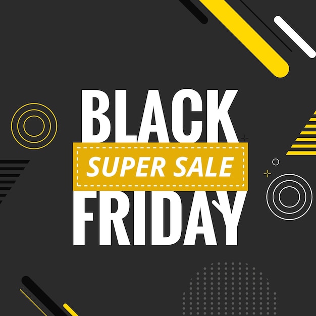 Black Friday Super Sale Discount Social Media Post, Banner