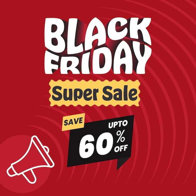 Black Friday Super Sale Discount Vector Design