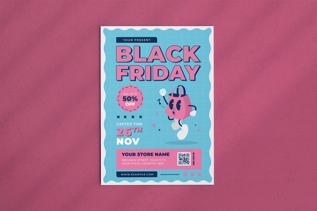 Vector black friday super sale flyer design template