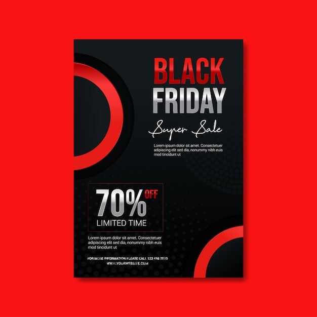 Black friday super sale flyer template  