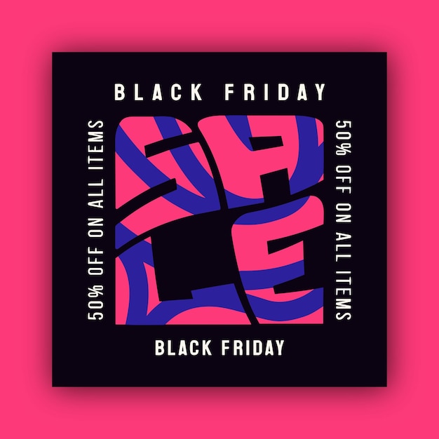 Vector black friday super sale instagram and facebook social post template