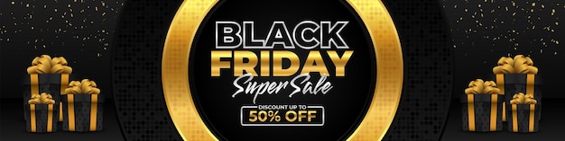 Черная пятница Super Sale Promotion фон для продвижения розничной торговли, баннер, лента, флаер