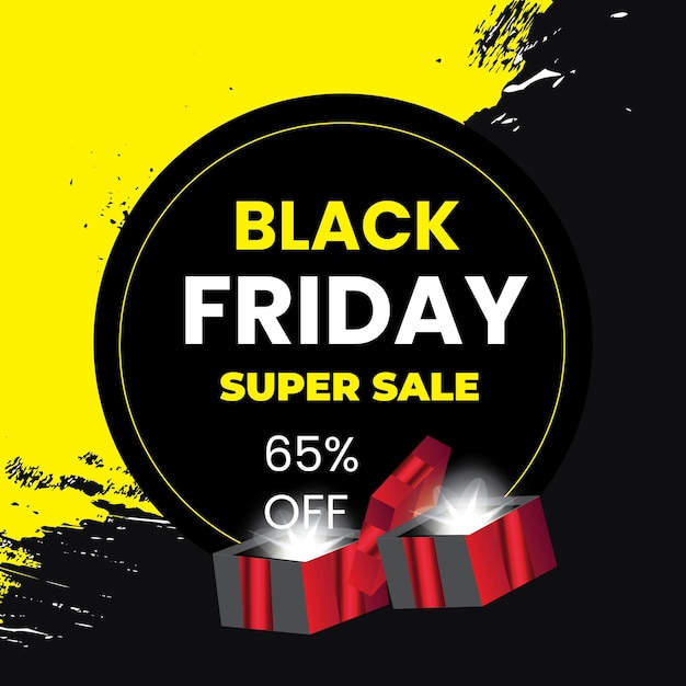 Black Friday Super Sale. Realistic black gifts boxes.