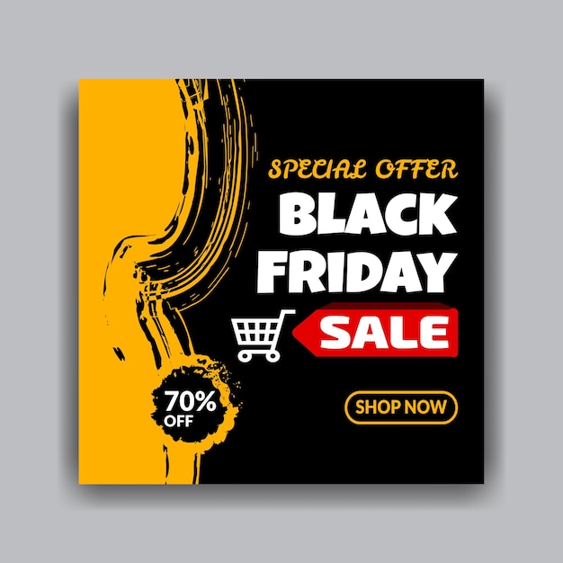 Black Friday super sale social media banner template, black Friday web banner post template design