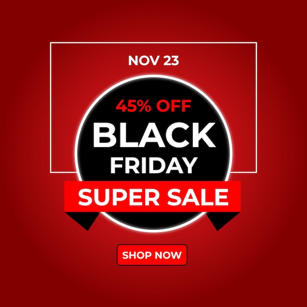 Black Friday super sale social media banner template Design