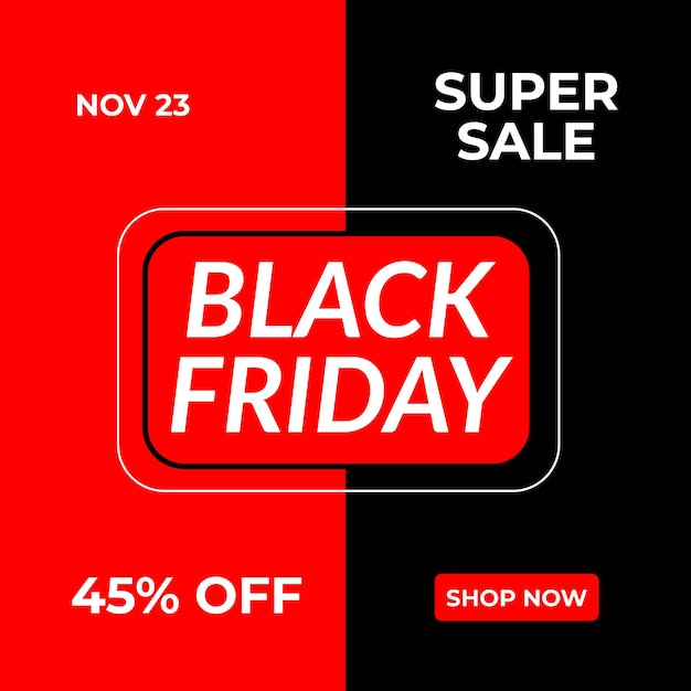 Black Friday super sale social media banner template Design