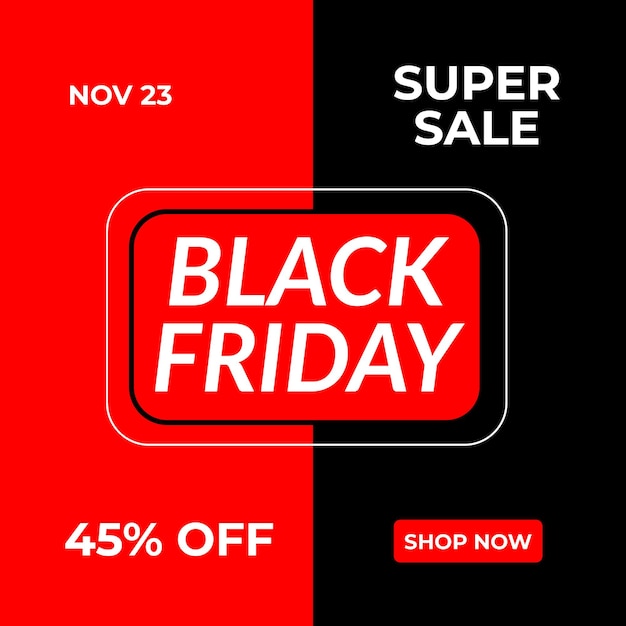 Modello di banner per social media di super vendita del black friday design