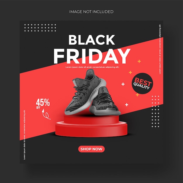 Vector black friday super sale social media banner template