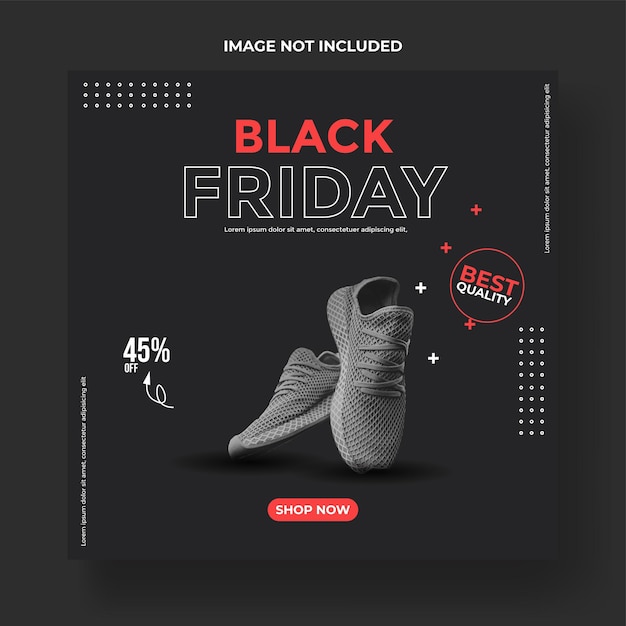 Black friday super sale social media banner template