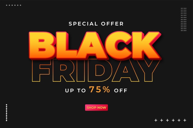 Modello di banner di social media di vendita super black friday