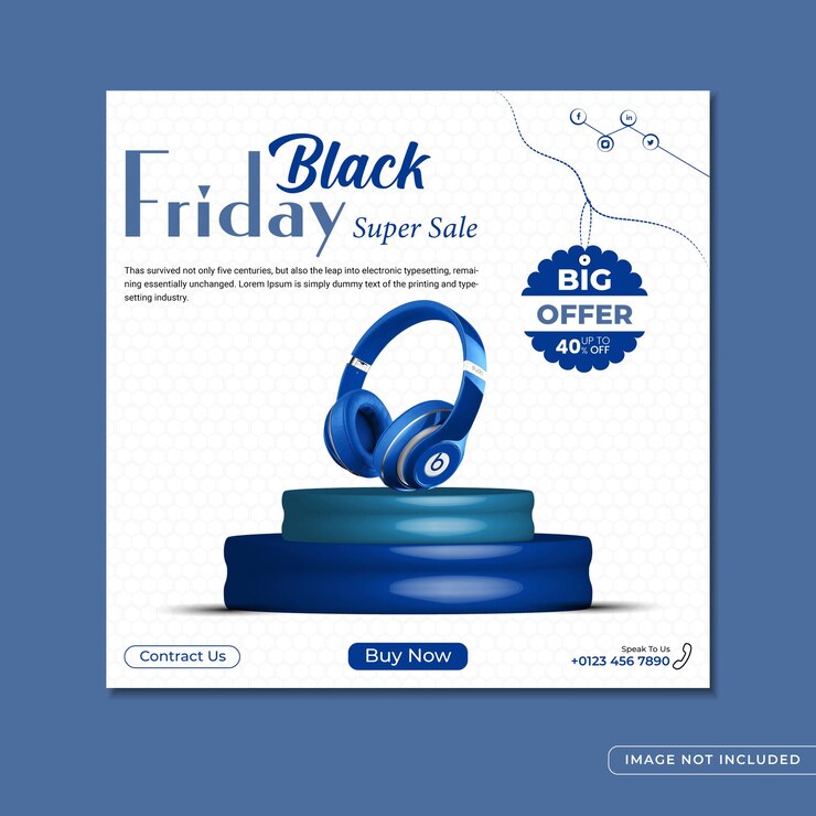 Vector black friday super sale social media banner template