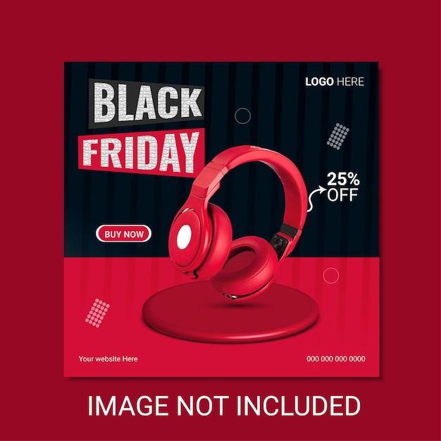 Black friday super sale social media banner template