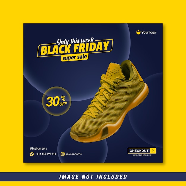 Vector black friday super sale social media banner template