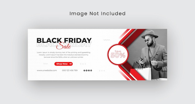 Black friday super vendita copertina facebook social media e banner web vendita moda premium vector