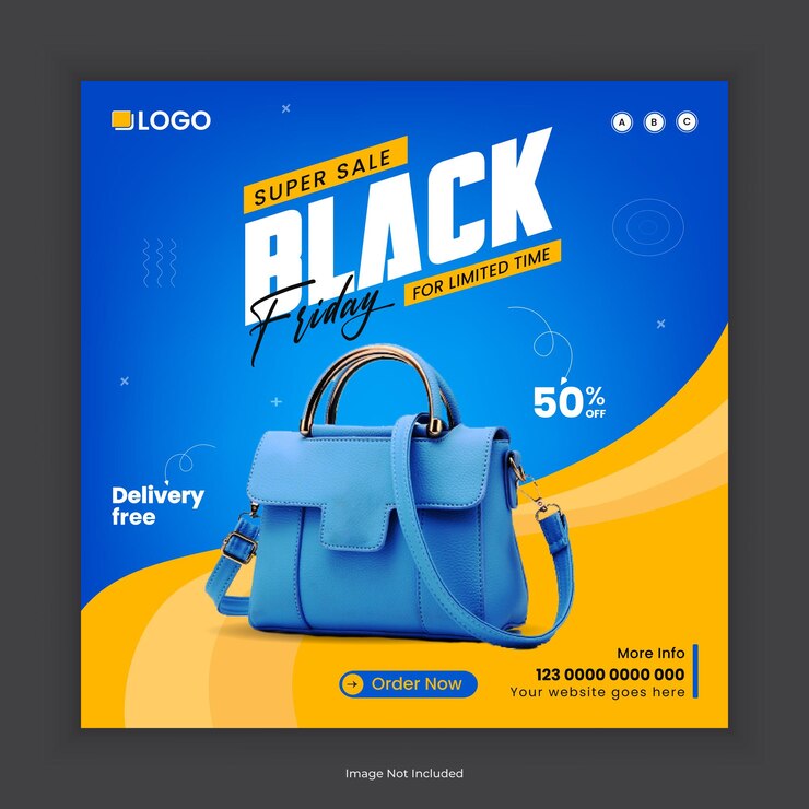 Vector black friday super sale social media post banner design