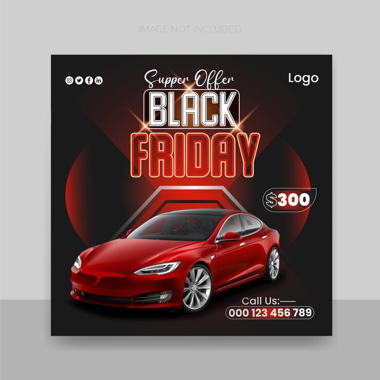 Vector black friday super sale social media post design template