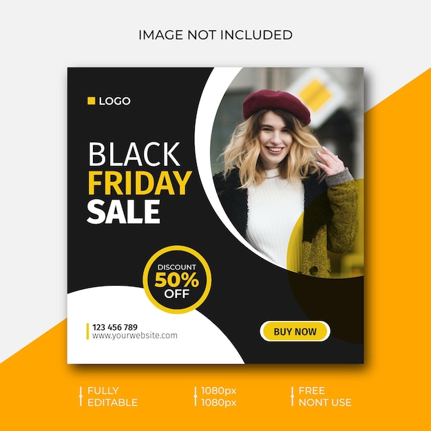 Black Friday super sale social media post template