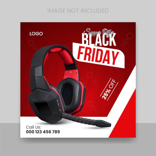 Black Friday super sale social media post we banner design template