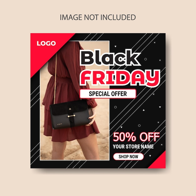 Black friday super sale social media postsjabloon premium vector