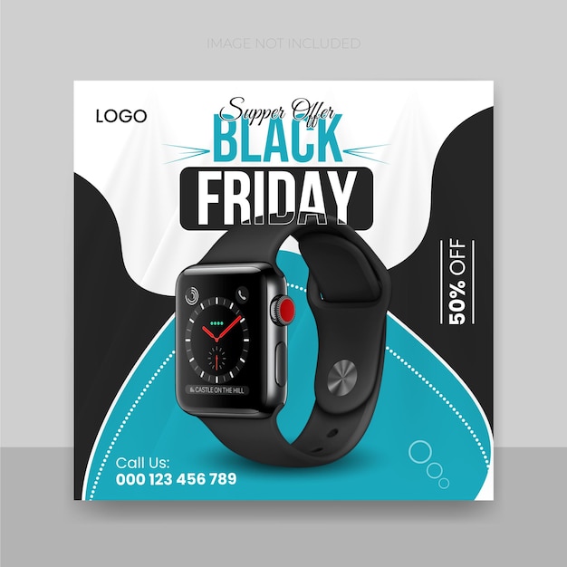 Vector black friday super sale sociale media post we banner ontwerp sjabloon