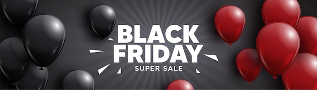Black friday, super sale. banner vettoriale