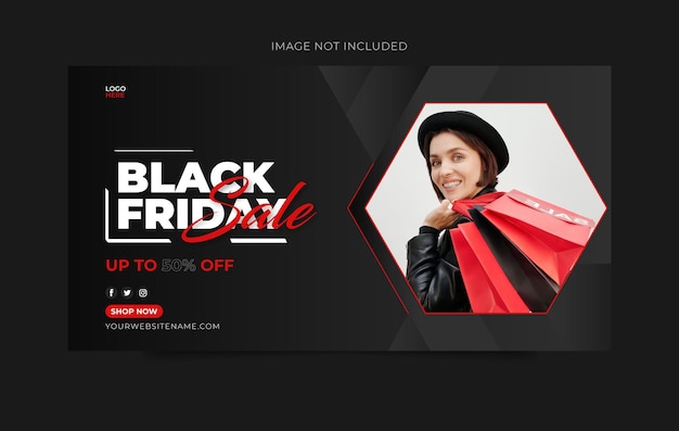 Modello di banner web super vendita venerdì nero