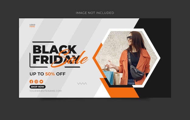 Black friday super sale web banner template