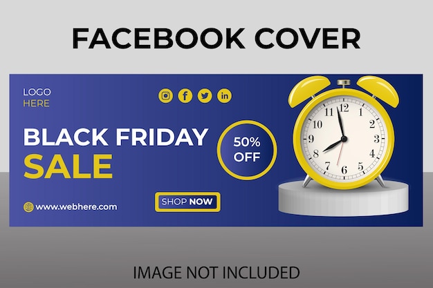 Vector black friday-superverkoop facebook-omslagsjabloonontwerp