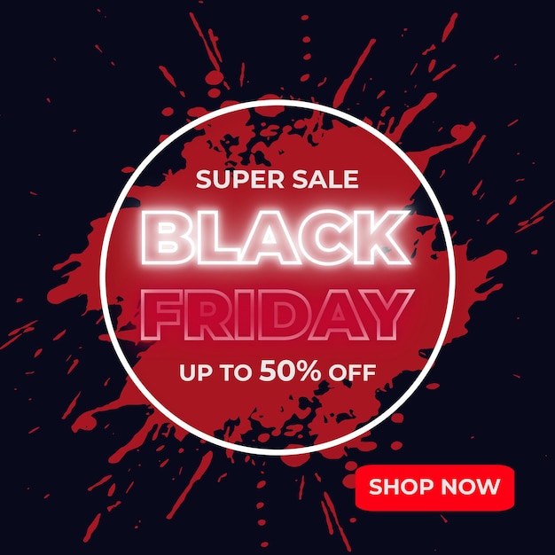 Black Friday-superverkoop met wit plons abstract ontwerp