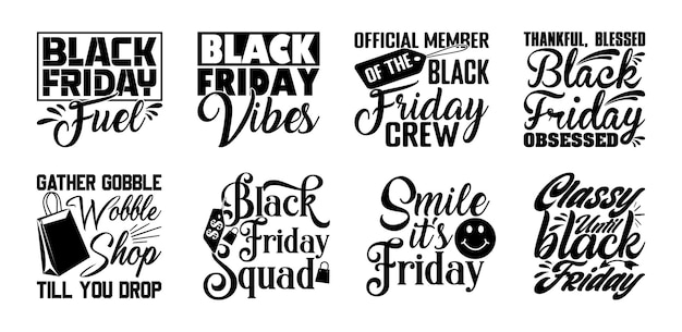 Black Friday T shirt Design Bundle Black Friday T shirt Quotes about Black Friday