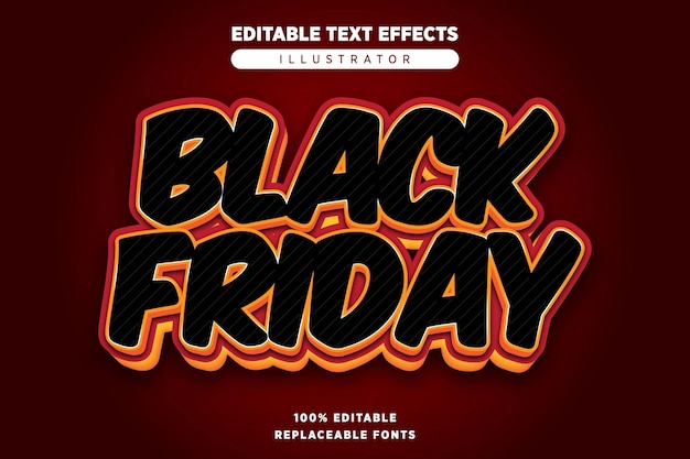 Black friday-teksteffect bewerkbaar