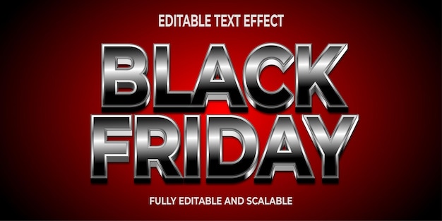 Black friday-teksteffect met 3d- en zilveren letters