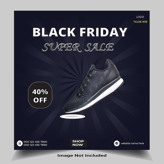 Black friday template design social media poster facebook timeline and cover design,