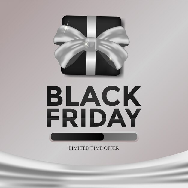 Offerta di tempo limitato del modello di black friday con scatola regalo