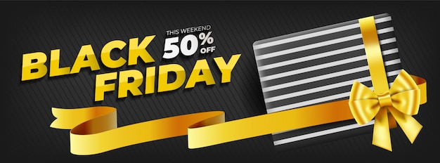 Black friday template with gift box