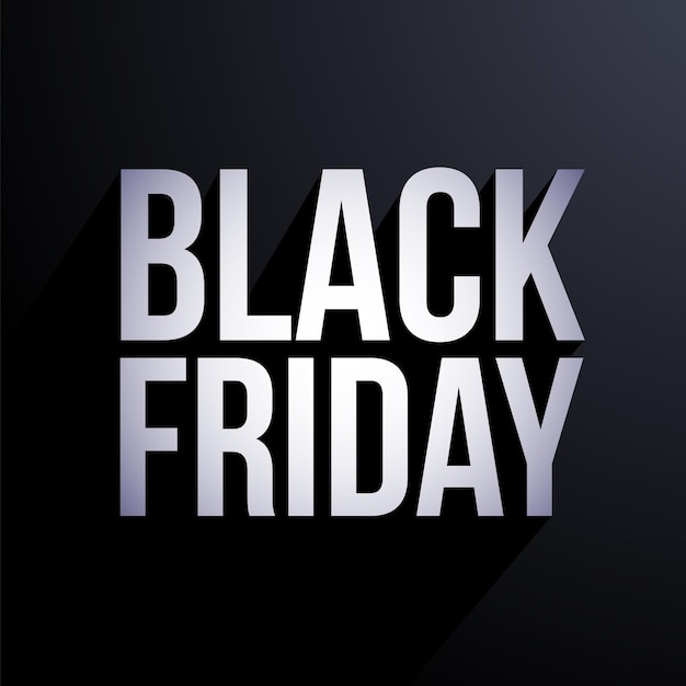 Banner di testo del black friday con luce e ombra realistiche composizione di lettere di vendita di affari