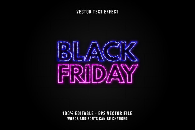 Black friday text editable font effect