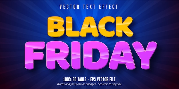 Black friday text, editable text effect