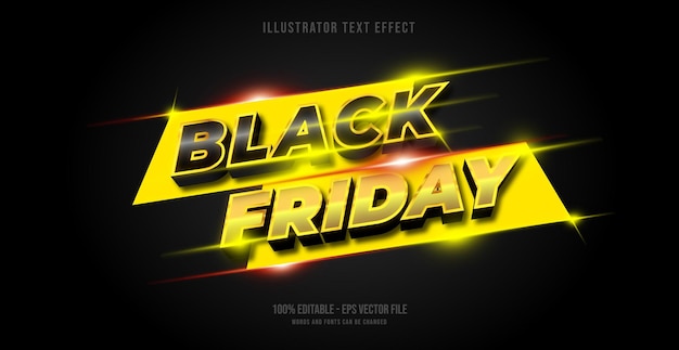 Black friday text, editable text effect