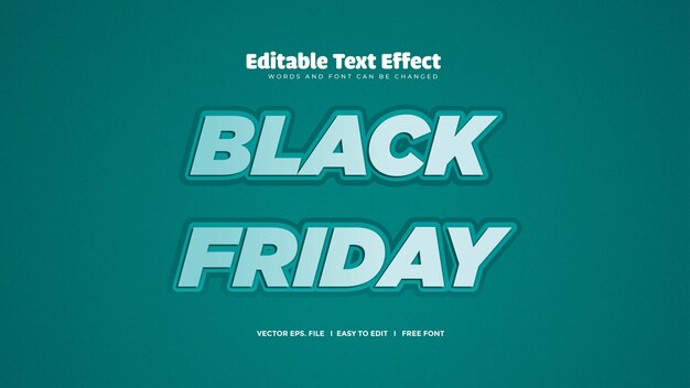 Black friday text effect in 3d style design Premium vector