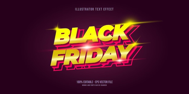 Black friday text effect, editable text style