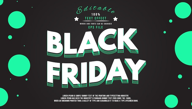 Vector black friday text effect editable